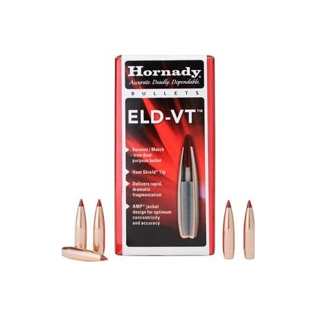 Palle Hornady Eld-VT calibro 22 peso 62gr