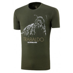 T-shirt Trabaldo verde con stampa cinghiale modello Identity