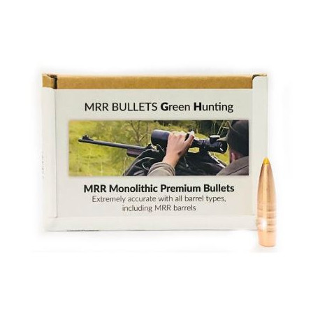 Palle monolitiche MRR Bullets calibro 30 peso 158 grani art. A-1909 GREEN SPORT MRR BULLETS