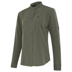 Camicia Beretta da donna verde collo alla coreana modello Evad Flex art. LD571T23340707 BERETTA