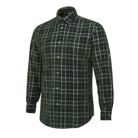 Camicia Beretta in velluto a coste verde e quadri modello Dobby art.LU911T2218071F